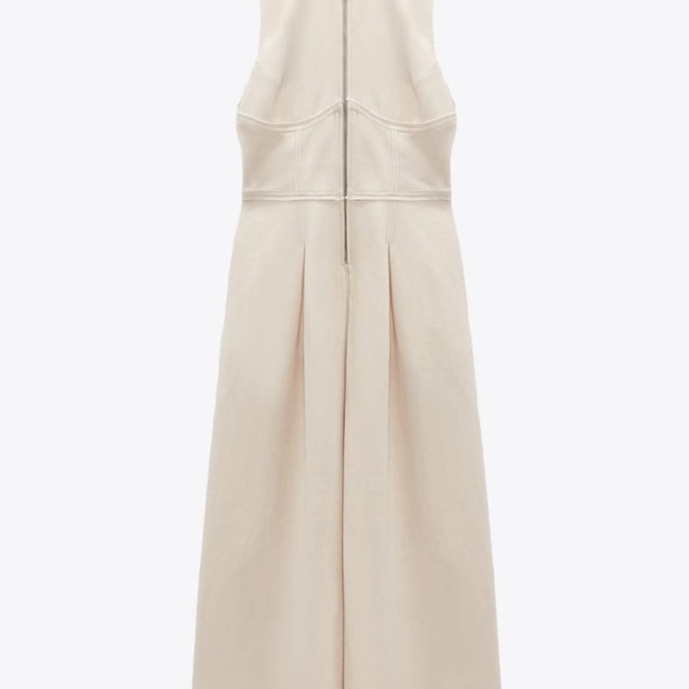 Zara Limited Edition Linen Cream Maxi Dress - Picture 6 of 10